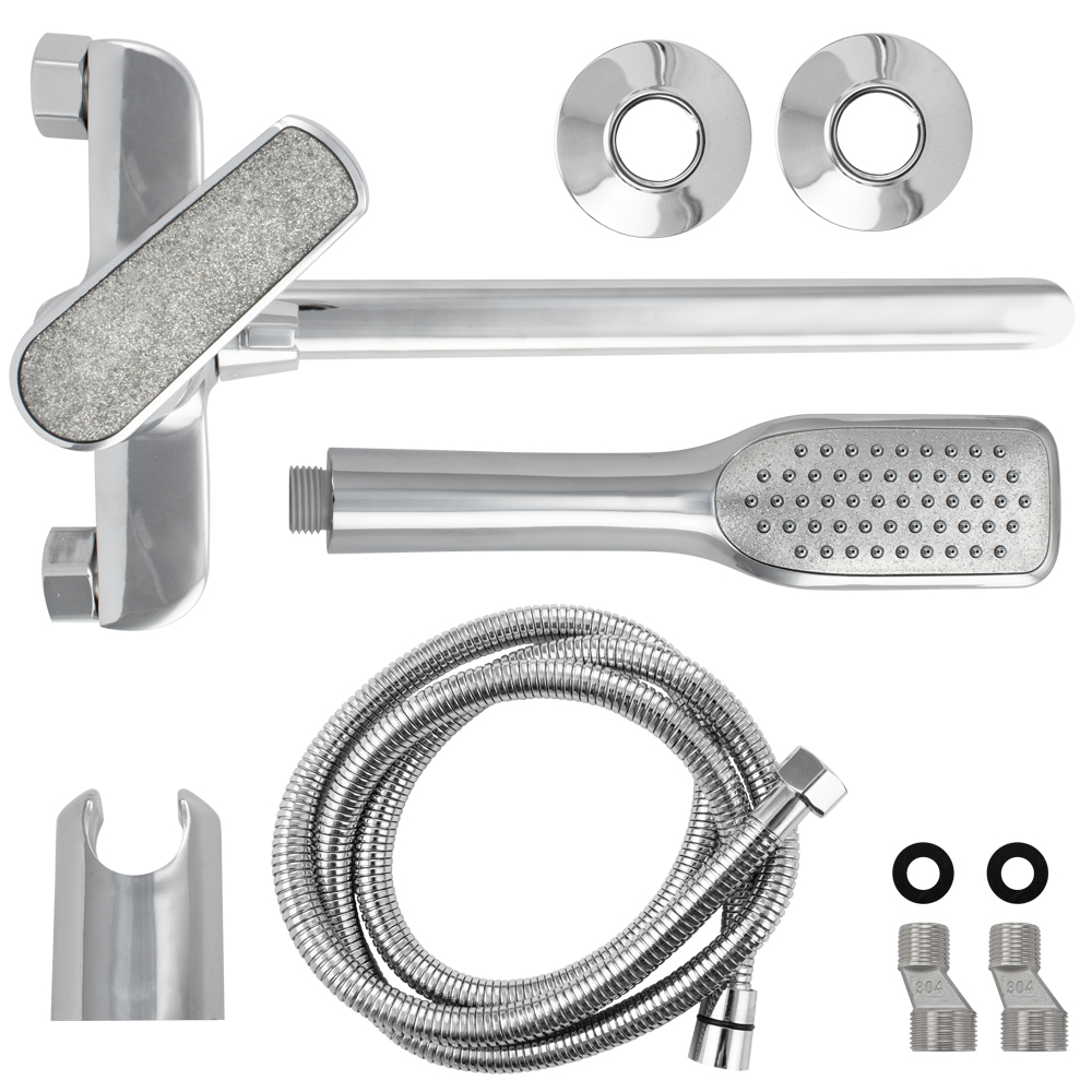 GFmark - Смеситель в ванную, длинный излив с дивертором на корпусе, шаровый, с АЛМАЗНОЙ КРОШКОЙ на ручке, код: 4870  - Вид №4