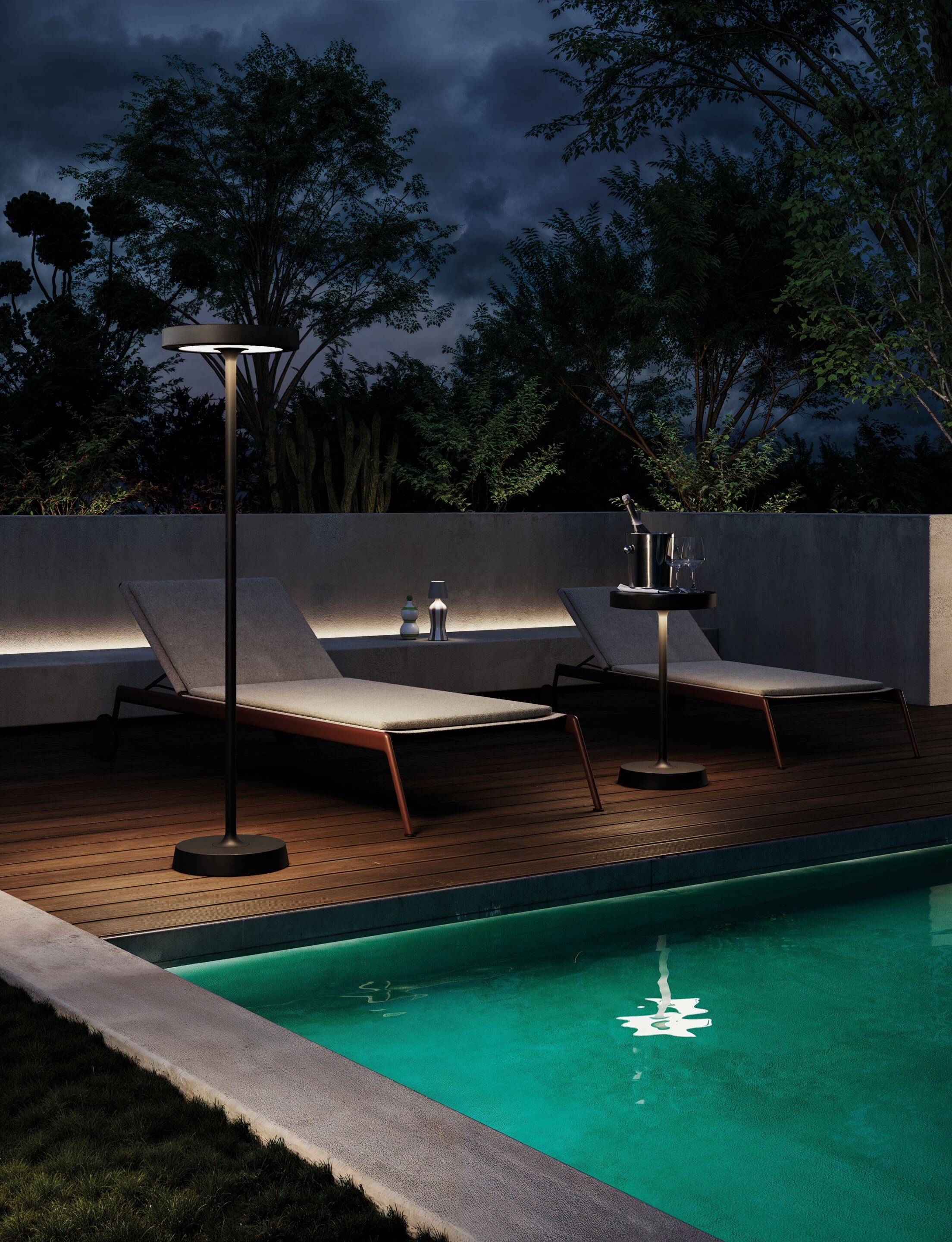 Алюминиевая напольная перезаряжаемая напольная лампа Zafferano BARBELL SOLAR RF ARCH-00092220 - Вид №3