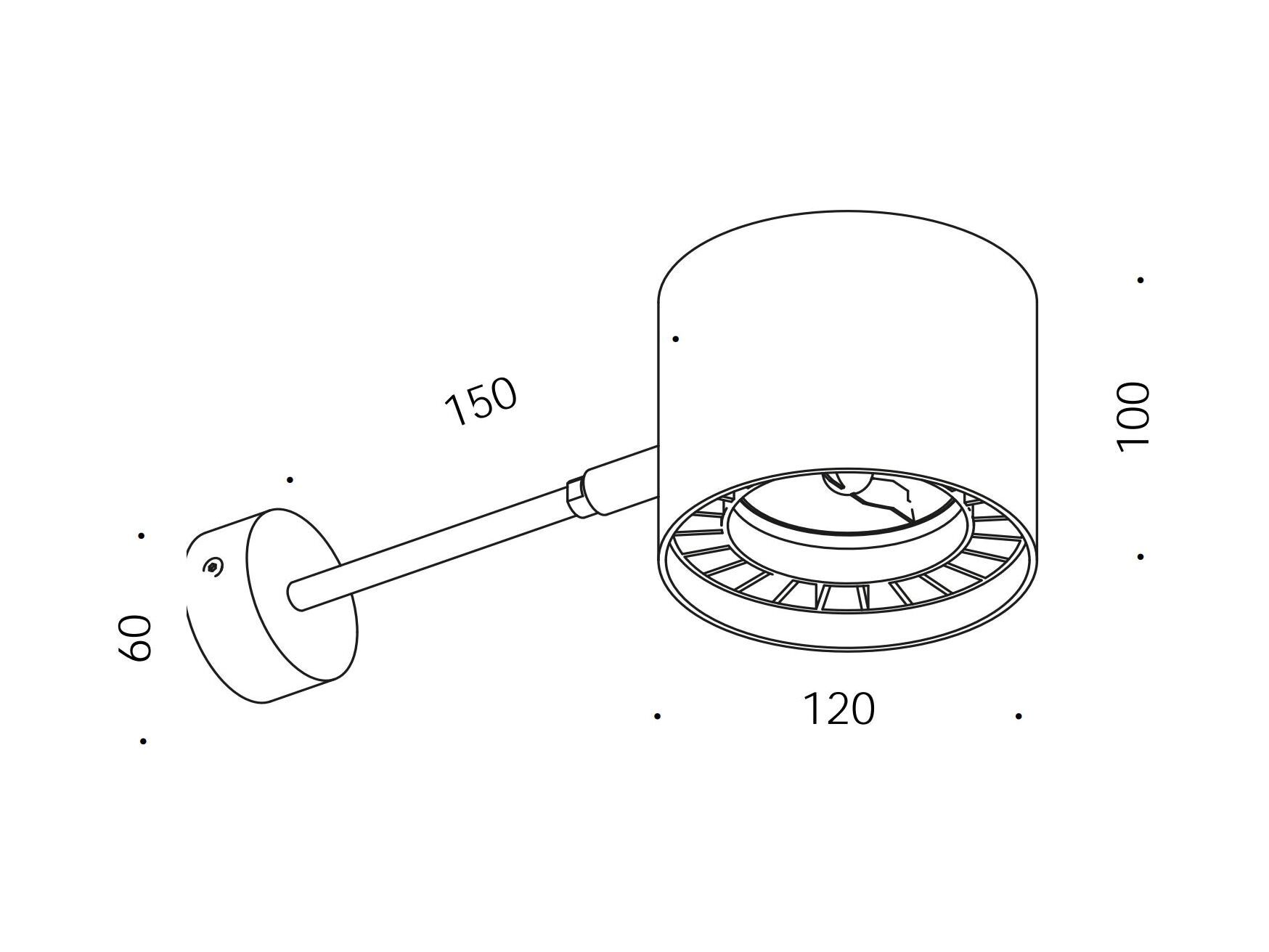 Регулируемый алюминиевый светодиодный настенный светильник Renzo Serafini ANELLO ALTO SPOT ARCH-00091304 - Вид №6