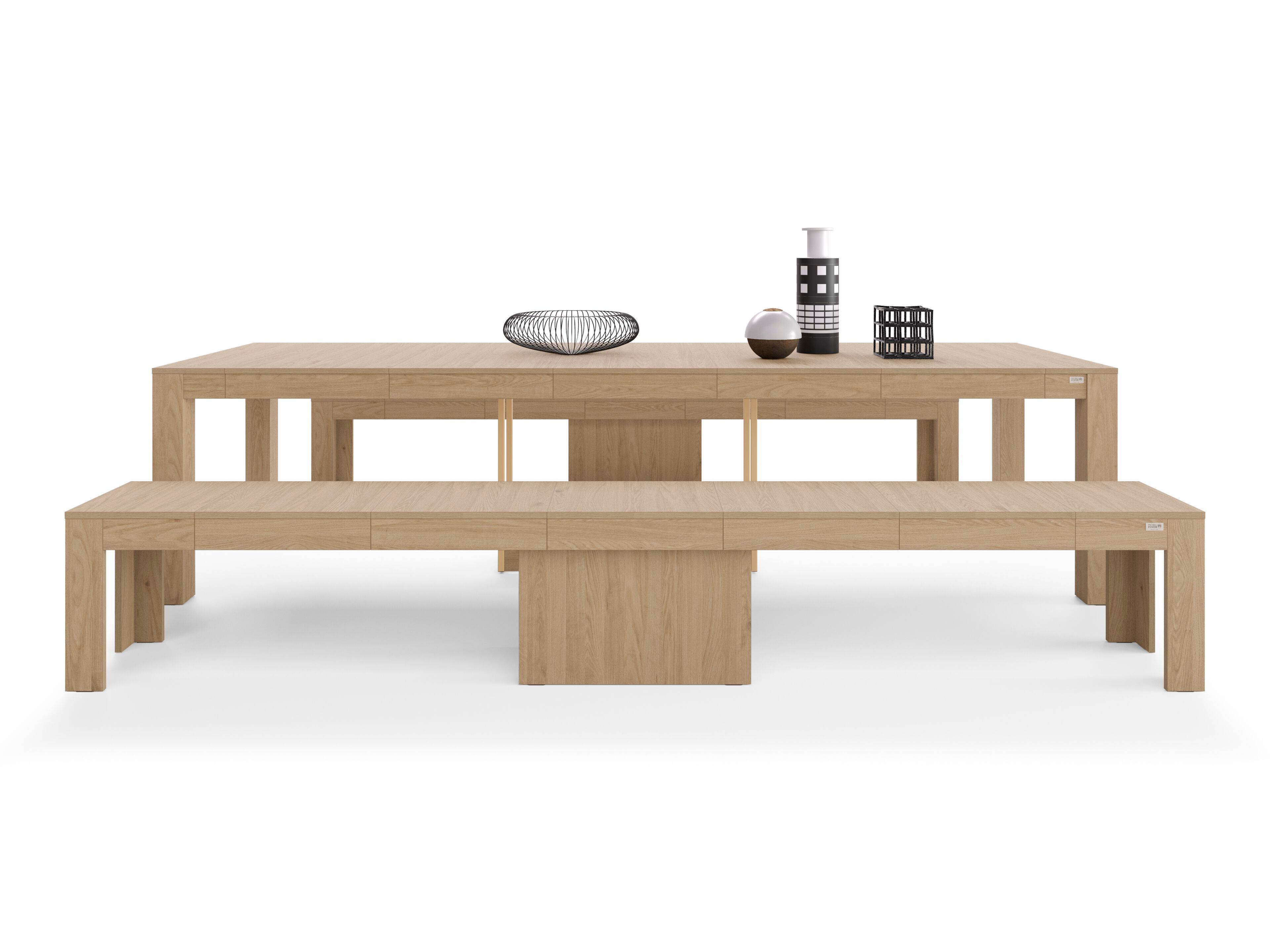 Дубовая консоль с 2 скамейками Mobili Fiver Rachele ARCH-00024010 - Вид №4