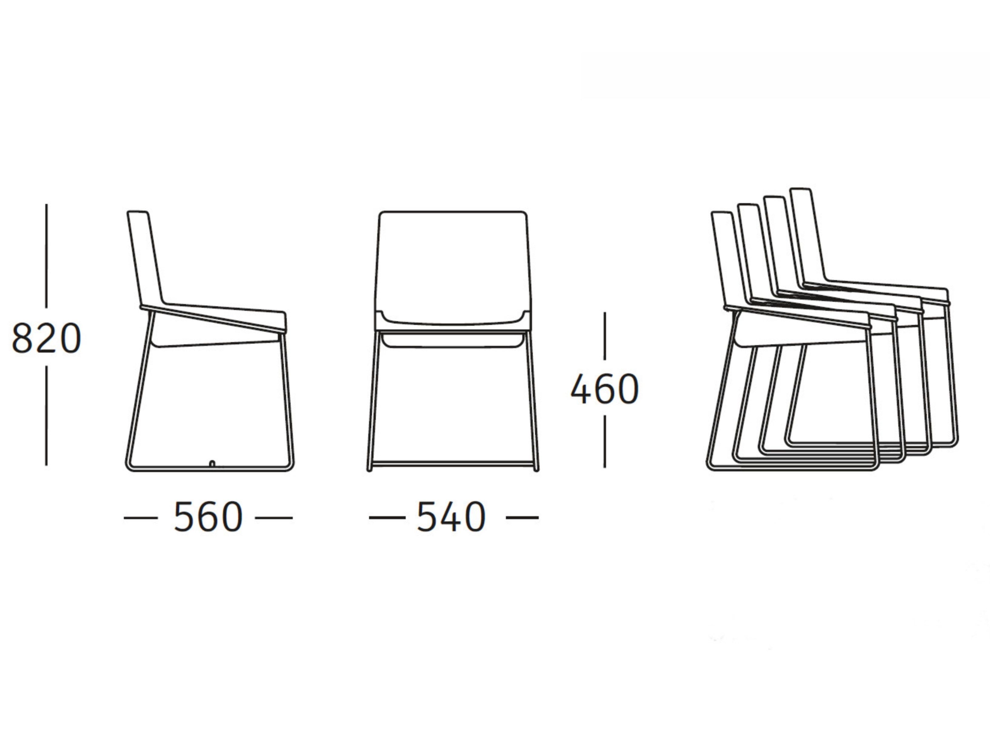 Штабелируемый стул для салазок ROSSIN Tonic Metal ARCH-00033695 - Вид №6