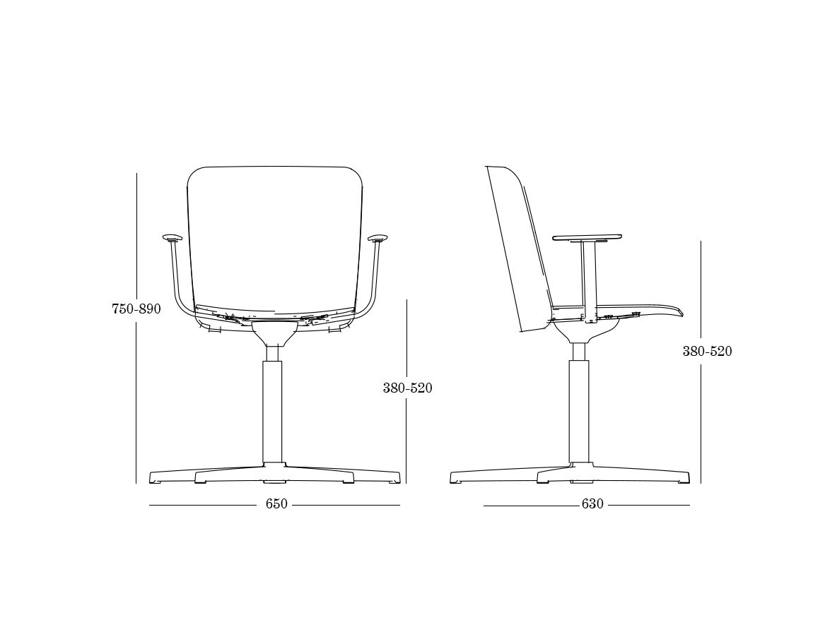 Полипропиленовое вращающееся кресло с подлокотниками ONDARRETA Supra ARCH-00046093 - Вид №6