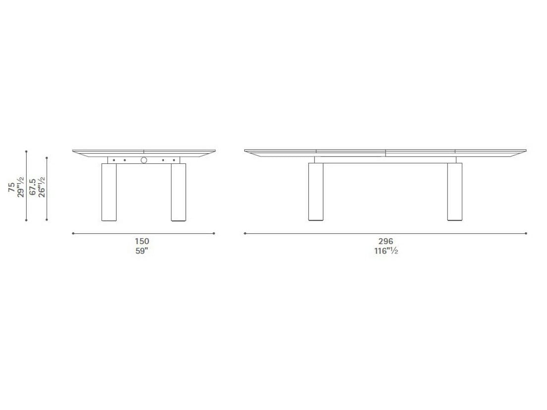 Прямоугольный стол для совещаний с системой люверсов Poltrona Frau офис-системы управления ARCH-00048676 - Вид №6