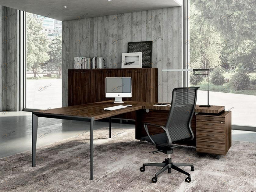 Quadrifoglio Исполнительный угловой письменный стол с ящиками X9 sun-id-1356506