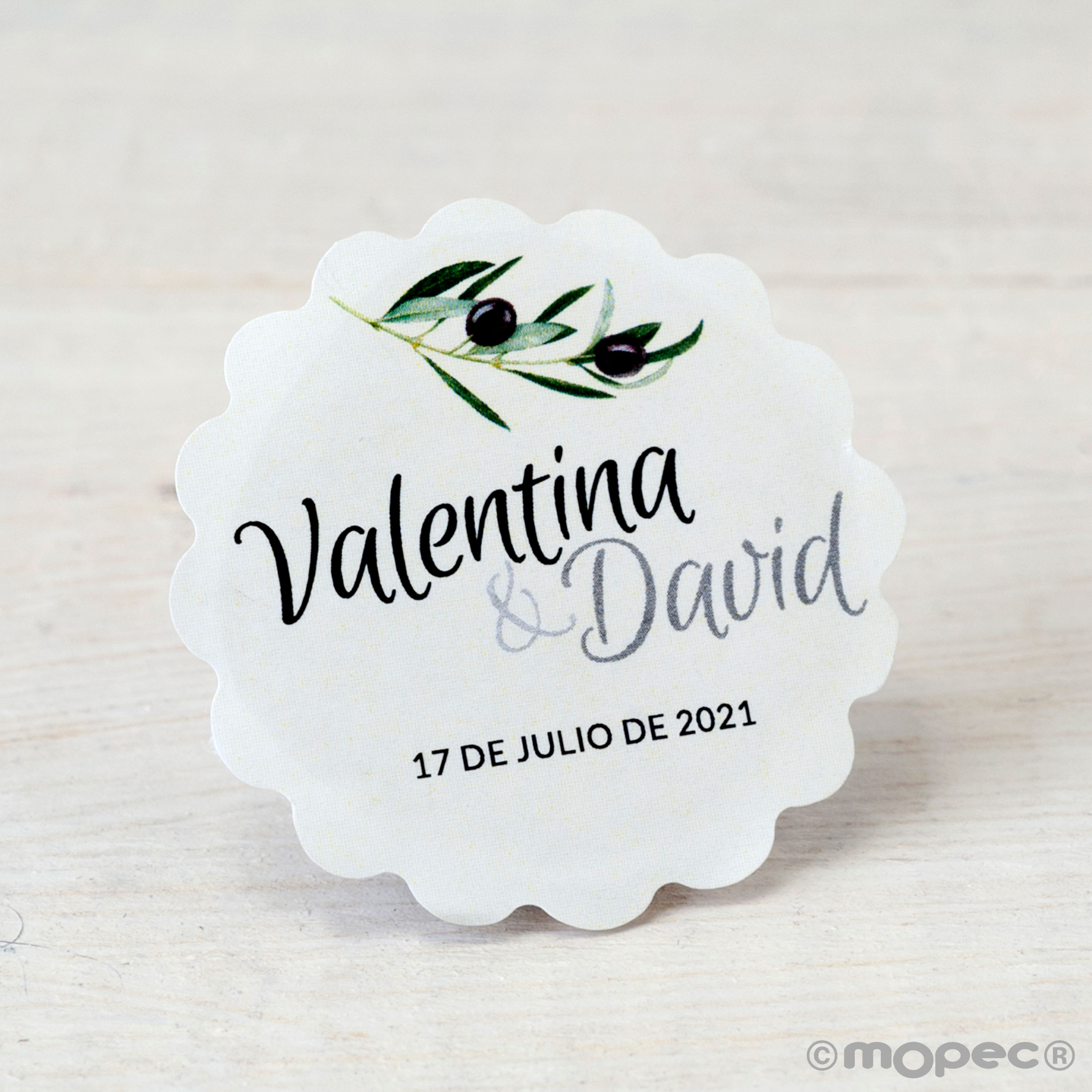 X431 PERS. 48 Клеящие этикетки пользовательские волны «оливковые ветки» Dekoraniaevents Bodas 