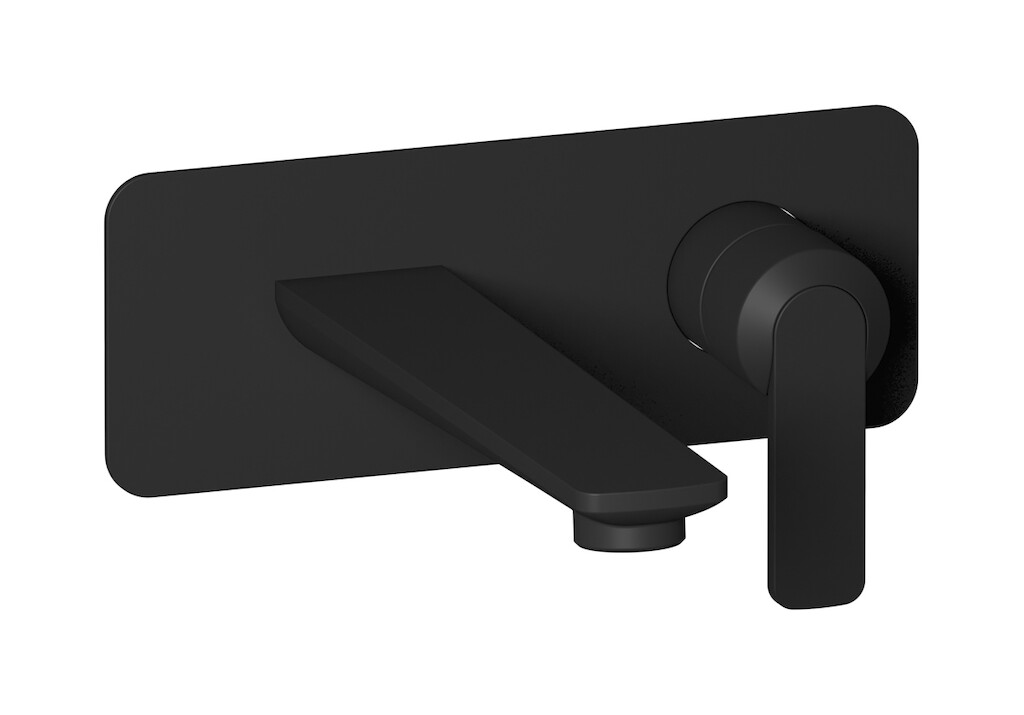 Встроенный в стену смеситель для раковины на 2 отверстия в комплекте с донным клапаном WE ARE IB c6206np Matt Black C-67