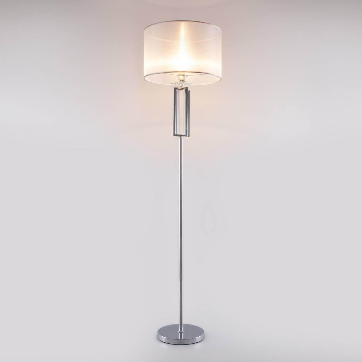 Торшер с абажуром хром Fargo 01079/1 EUROSVET FARGO 00-3908855 Серебро  - Вид №1