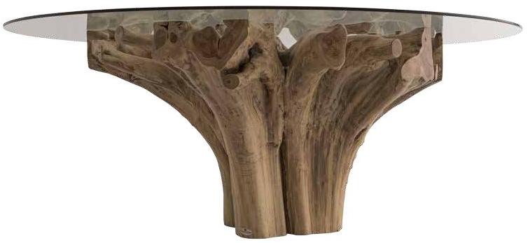 Il Giardino di Legno Круглый стол для гостиной из дерева и стекла Radice Radi04c5 - Вид №1