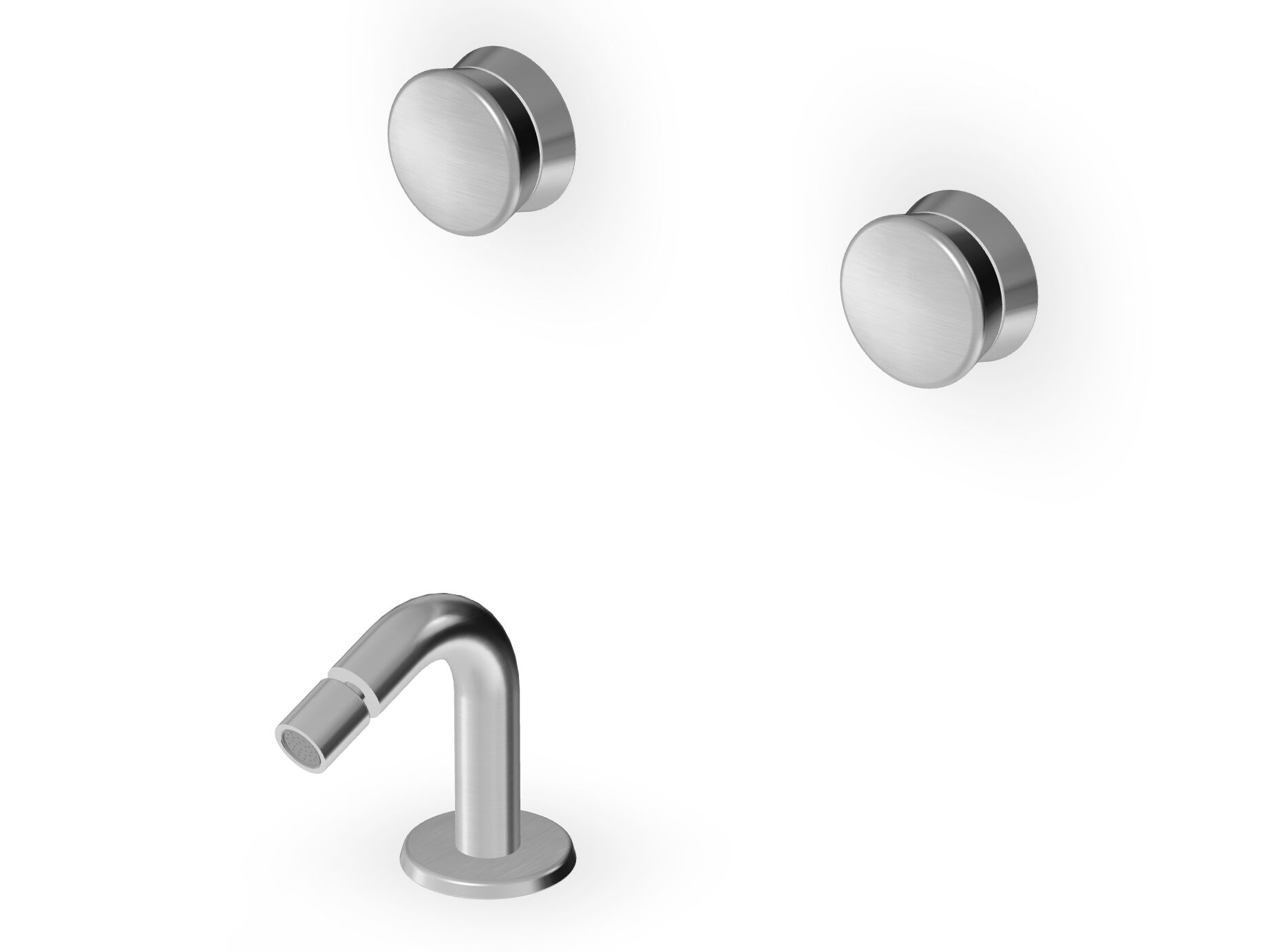 Смеситель для биде с 3 отверстиями из нержавеющей стали без слива Zucchetti Sablier ARCH-00101197 - Вид №1