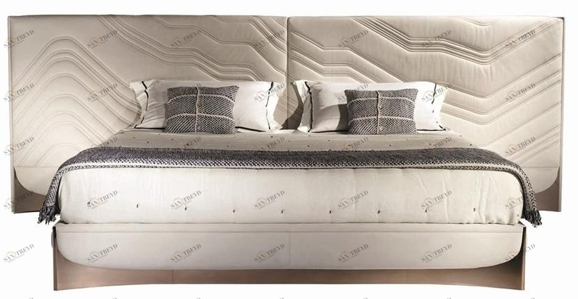 Visionnaire Двуспальная кровать из черного дерева с мягким изголовьем Ca' foscari sun-id-1515783