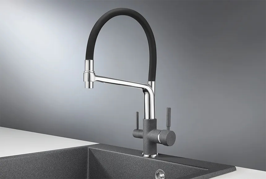 0083, ГРАФИТ (ЧЁРНО-СЕРЫЙ), СМЕСИТЕЛЬ КУХОННЫЙ GRANULA 83-ST153