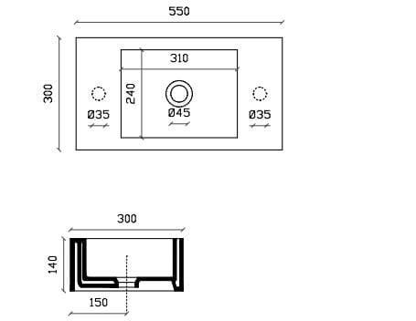Керамическая прямоугольная столешница Galassia плюс дизайн ARCH-00119970 - Вид №1