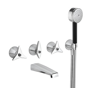 Настенный смеситель для ванны с ручным душем