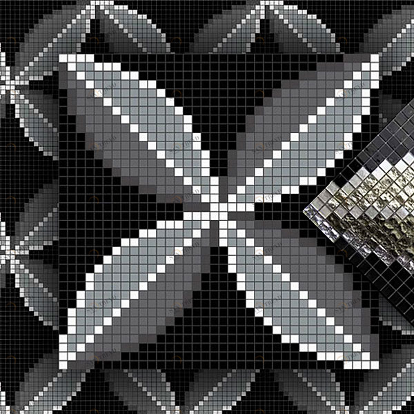 МОЗАИКА ИЗ СТЕКЛА MZ-02 BLACK ALMA ПАННО 15 MZ02BLACK