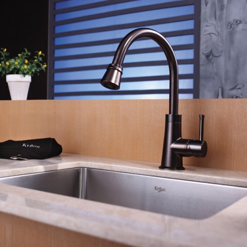 KHU101-23-KPF2220SN-KSD33BN Накладная раковина на столешницу  прямоугольная Krausru  - Вид №8