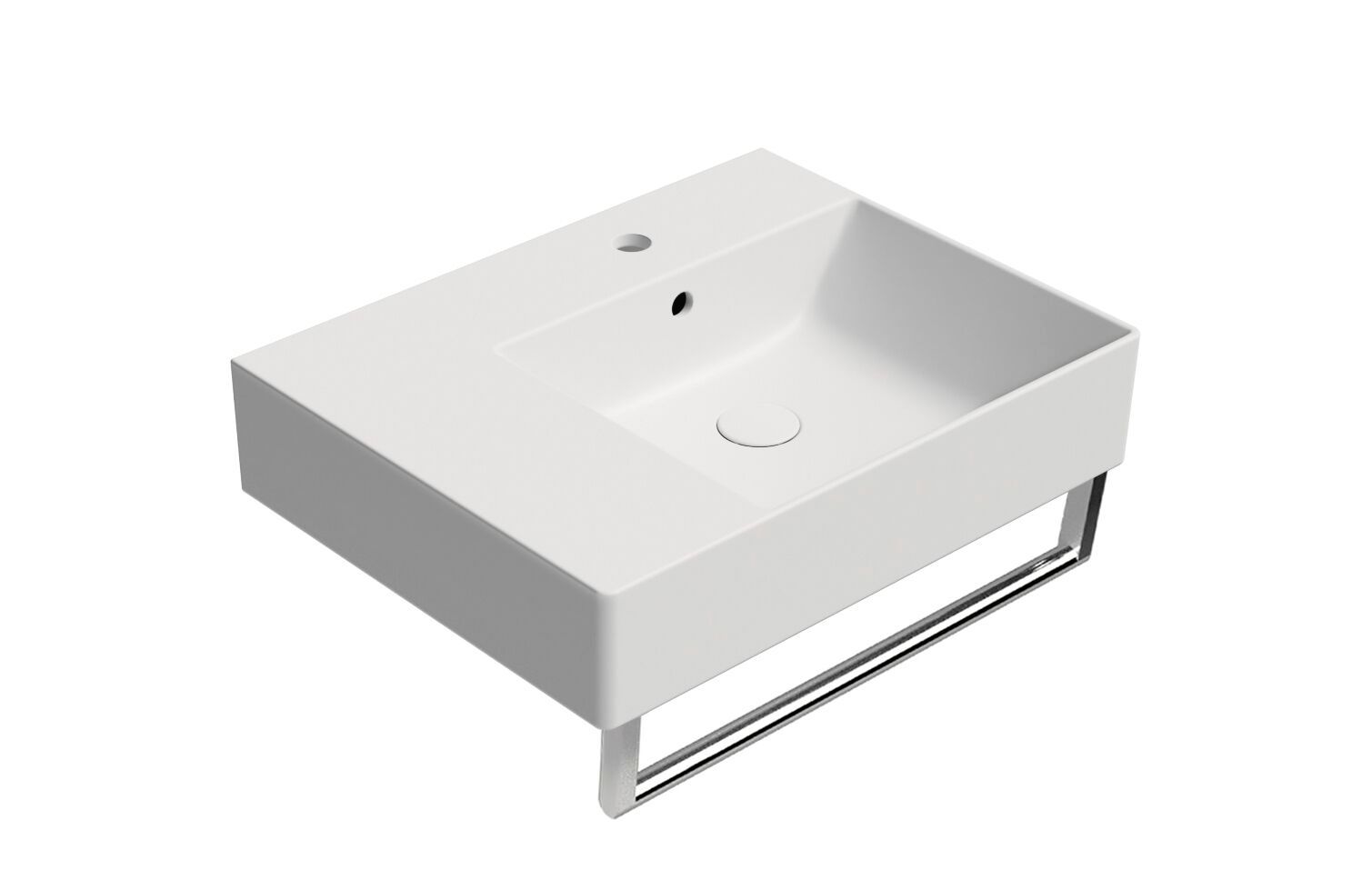 Керамическая прямоугольная одиночная раковина с держателем для полотенец GSI ceramica Kube X ARCH-00134756 - Вид №1