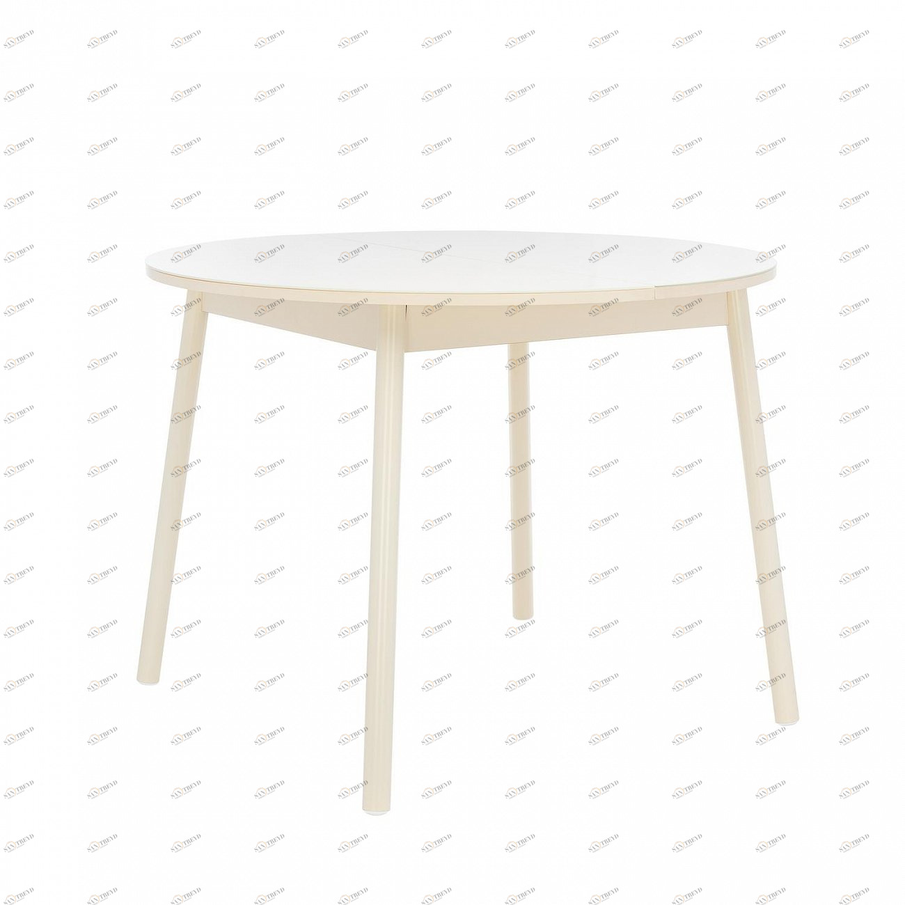 Обеденный стол раздвижной круглый кремовый Leset "Мидел" IMPEX  00-3967124 Бежевый 