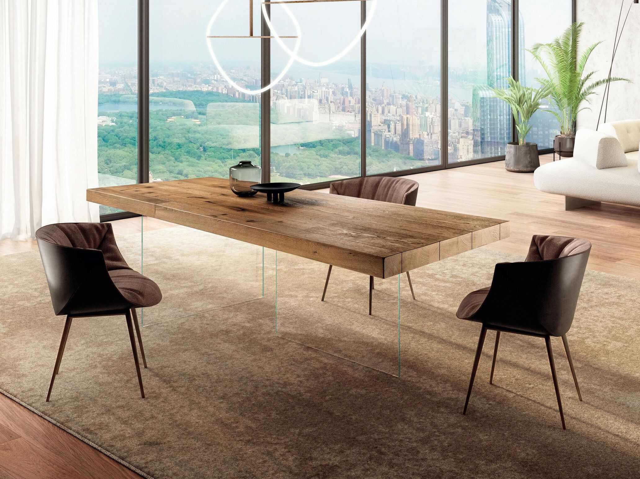Прямоугольный стол из дерева и стекла Lago Air ARCH-00021454