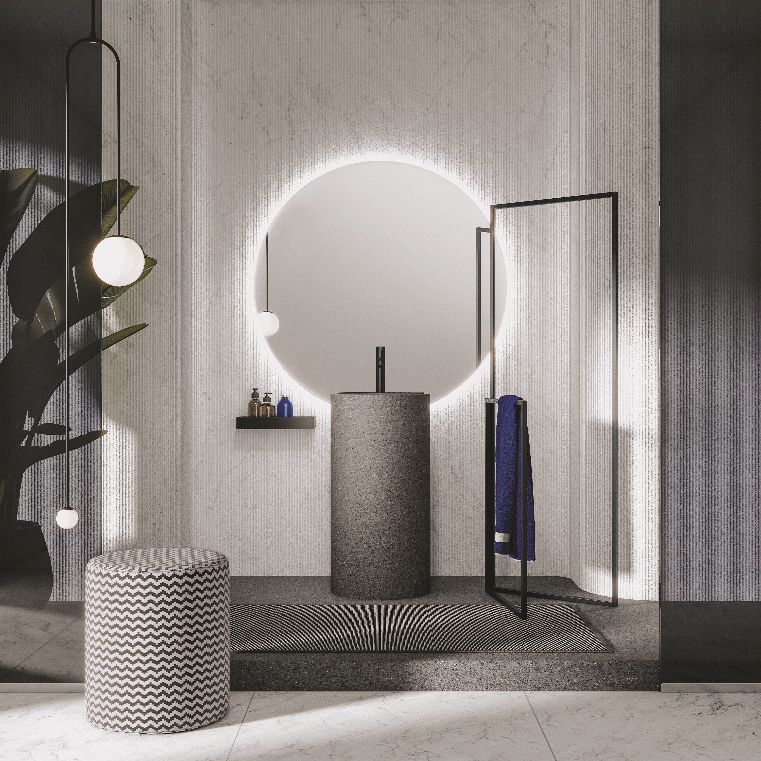 Ткань круглый съемный пуфик Mobilcrab Fount ARCH-00092174 - Вид №1