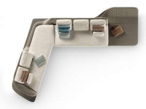 Кожаный диван с полуостровом