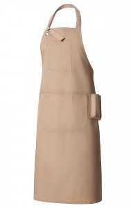 60615 Фартук  с нагрудником цвет beige (бежевый) RICON  Одежда для официантов  размер