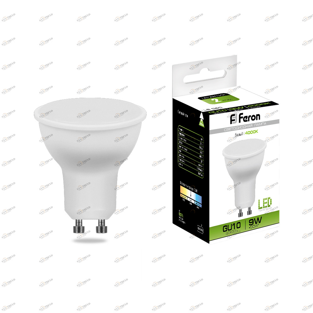 Лампа светодиодная Feron MR16 GU10 9W 4000K LB-560 25843 FERON  00-3956610 Матовый 