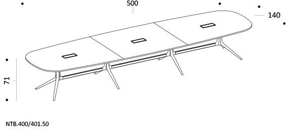 ICF Прямоугольный стол для совещаний, регулируемый по высоте, с системой управления кабелями Notable sun-id-1370700 - Вид №20