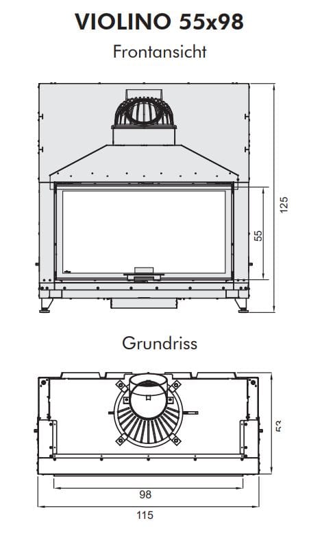 Стальной дровяной камин RÜEGG Скрипка ARCH-00014107 - Вид №6