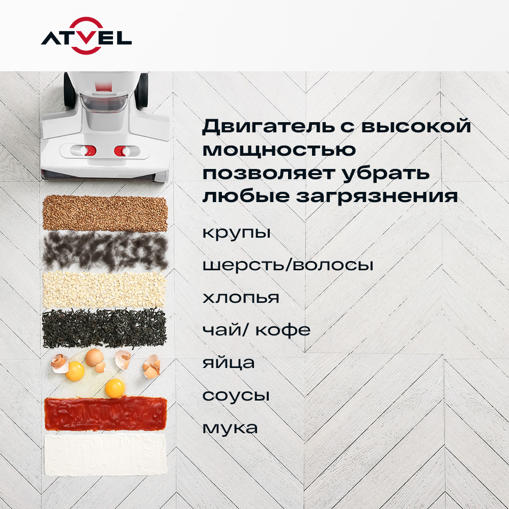 9135002 Моющий пылесос вертикальный   Atvel F16 Ultimate  белый STDN-0060369 - Вид №12