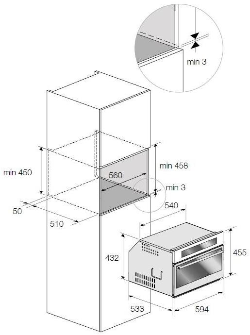 Fulgor Milano Встроенная микроволновая печь Compact 45 sun-id-1469395 - Вид №1