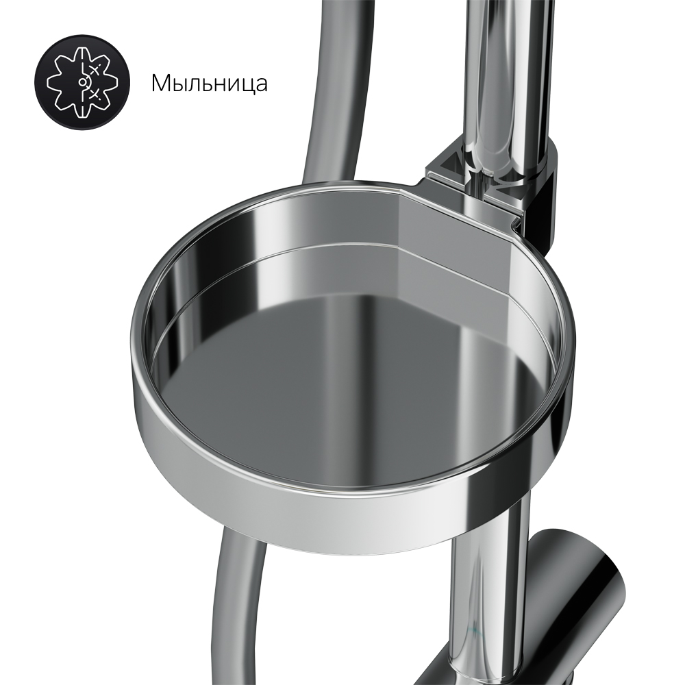 F0780064 душевая система верхний душ 250 мм ручной душ 120 мм 3 функции хром шт. AM.PM Like - Вид №10