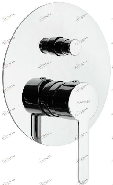 Rubinetterie Mariani Смеситель для душа, однорычажный, с переключателем и тарелкой Noir 173 - no