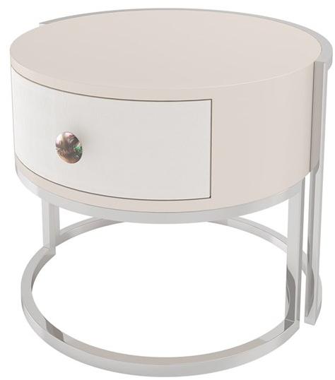 FRATO Круглая прикроватная тумбочка из лакированной древесины с ящиками Cabochon Ffu020004aak  - Вид №1