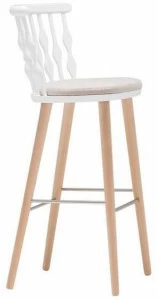 Andreu World Высокий табурет из бука со встроенной подушкой Nub Bq1452 / bq1453