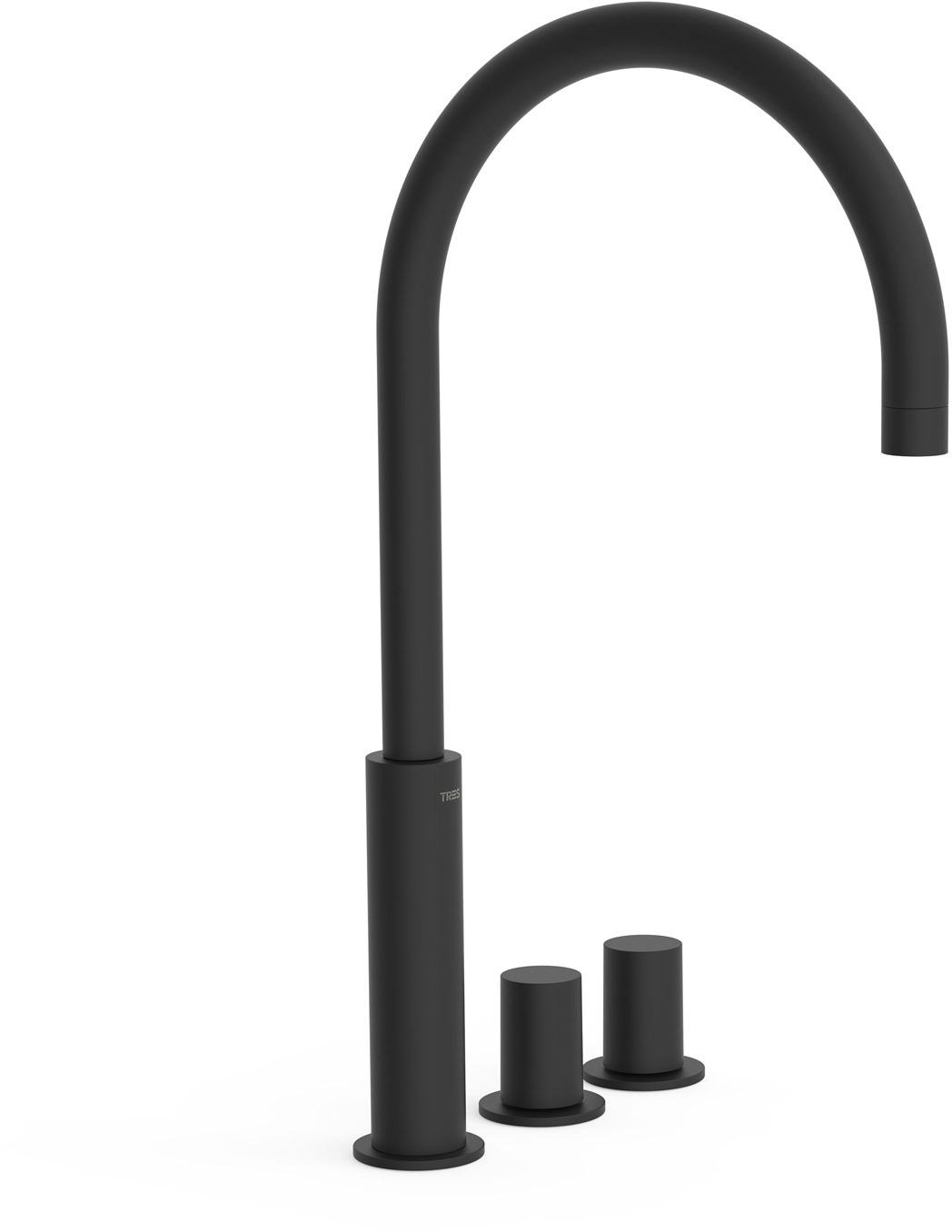 ИЗУЧИТЕ Высокий палубный смеситель для умывальника с 3 отверстиями-06110502NM TRES