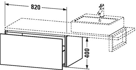 LC583402121 L-Cube Шкафчик для консоли Орех темный декор Duravit - Вид №1