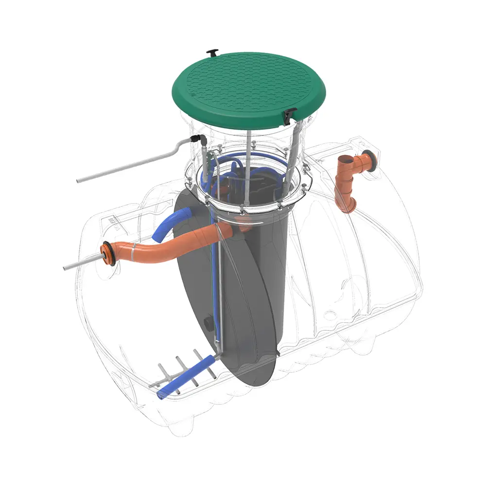Станция биологической очистки четрыхкамерная Rostok Ground 8 Pro 3500 литров 1600 л/сутки STLM-2121561 - Вид №10