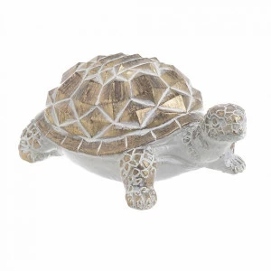 Статуэтка декоративная 17 см золото с белым "Черепаха" TO4ROOMS ЖИВОТНЫЕ 00-3893263 Белый;золото