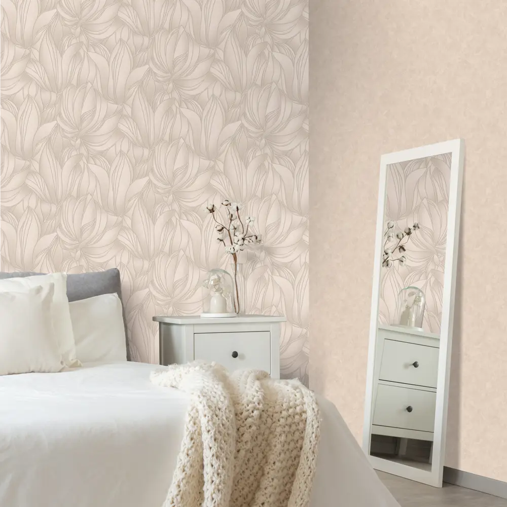 Обои флизелиновые Euro Decor Tulipe бежевые 1.06 м ED7119-01 88477326 STLM-2007586 - Вид №3