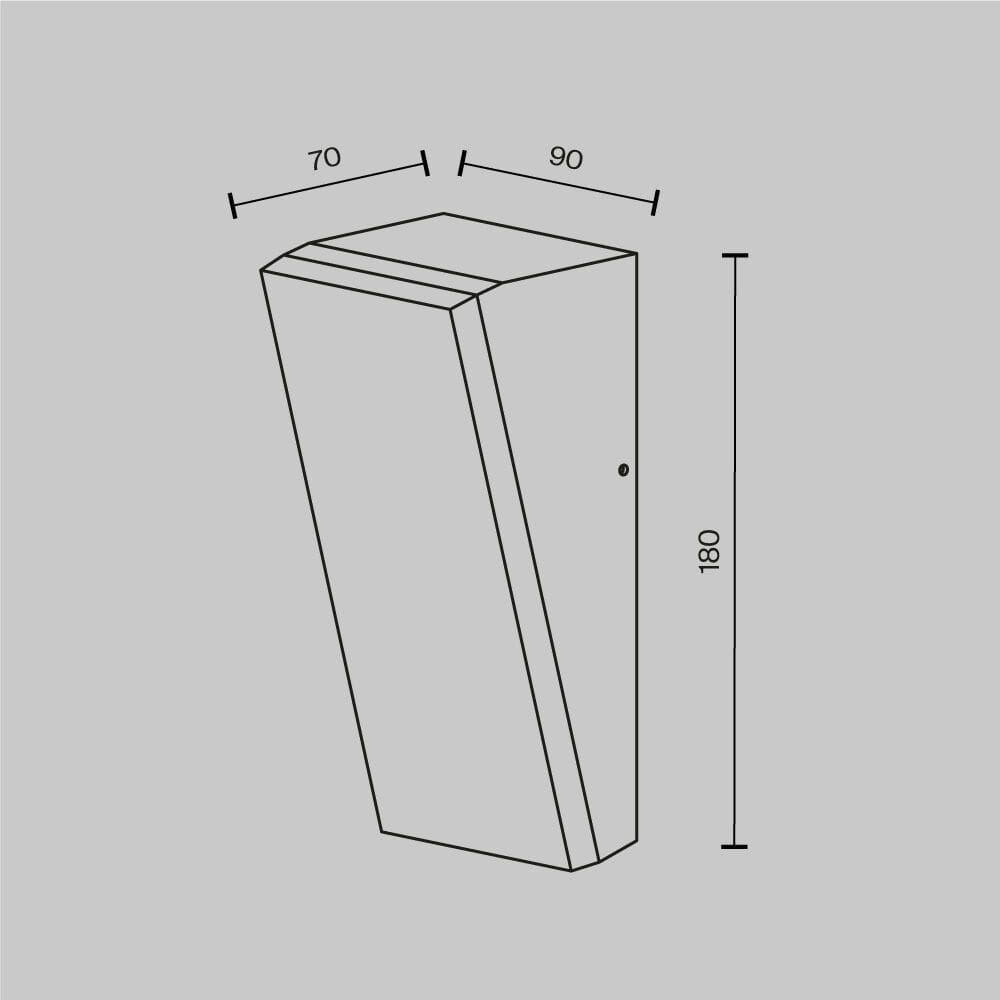 Алюминиевый и ПВХ светодиодный уличный настенный светильник Maytoni Кирпич ARCH-00003284 - Вид №6