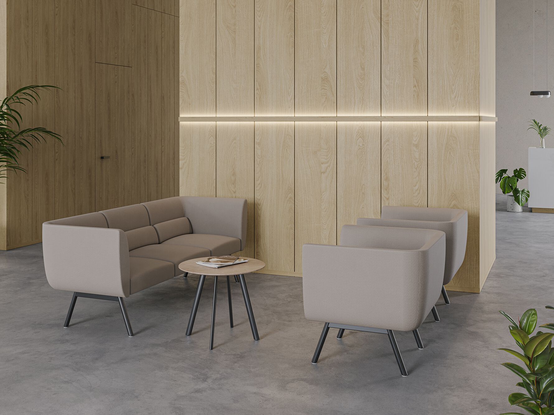 3-местный тканевый диван LD Seating гнездо ARCH-00138307