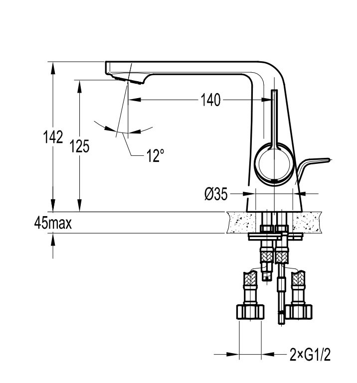Смеситель для раковины Cezares GLOBO-LS-01-W0 - Вид №1