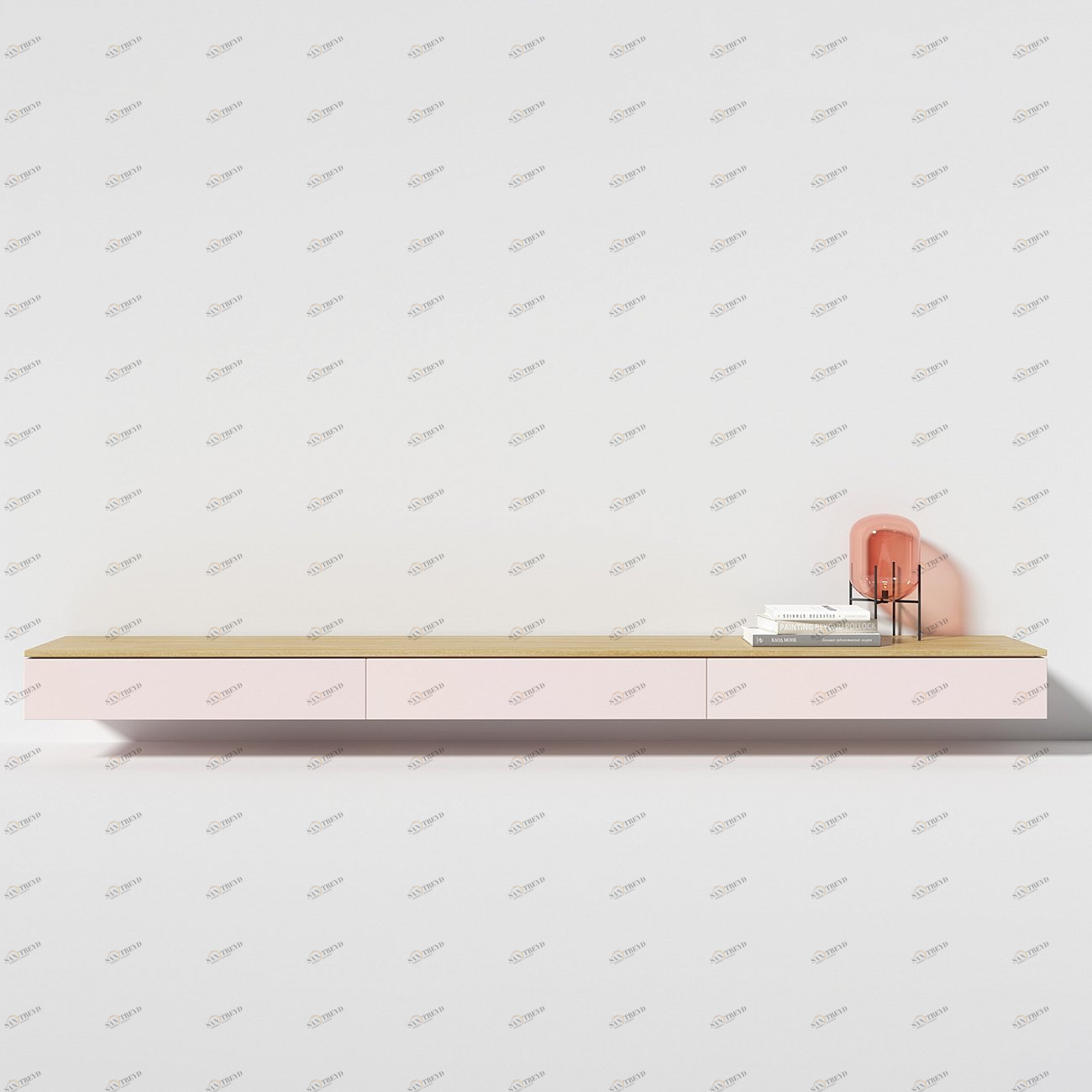 Тумба под телевизор с ящиками серо-бежевая 270 см Low BRAGIN DESIGN  00-3879356 Бежевый;серый 