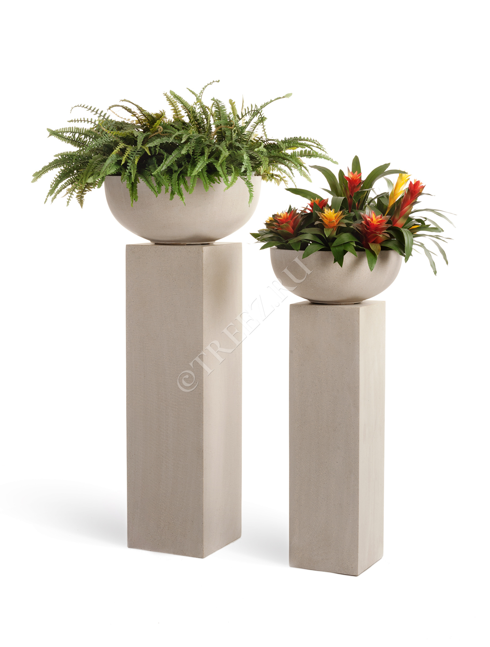 41.3317-02-007-BE-100 Кашпо  Effectory - серия Beton - Колонна - Белый песок Цветочная коллекция  - Вид №4