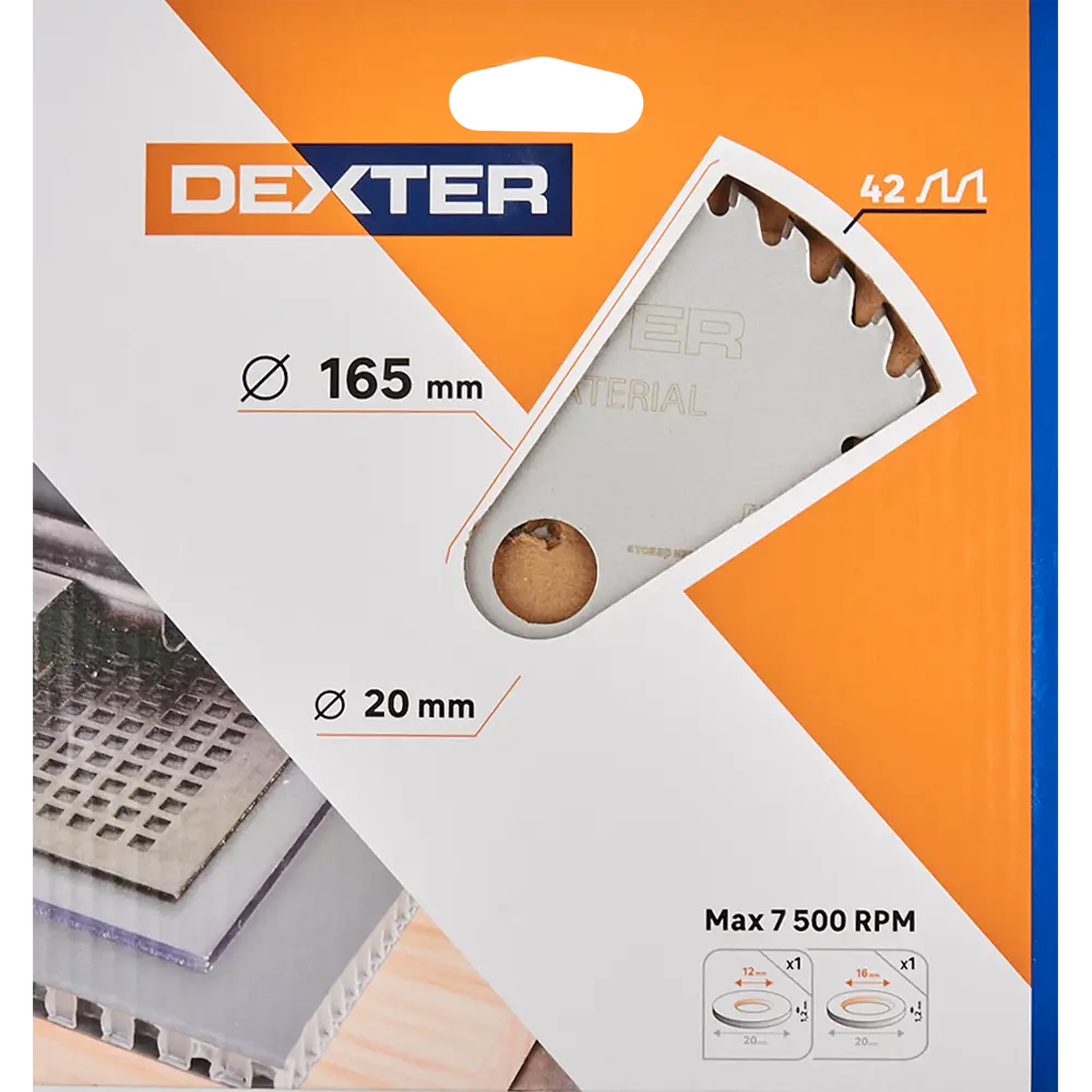 Диск циркулярный универсальный Dexter 165x20/16/12 мм 42 зуба 82304543 STLM-2042182  - Вид №1