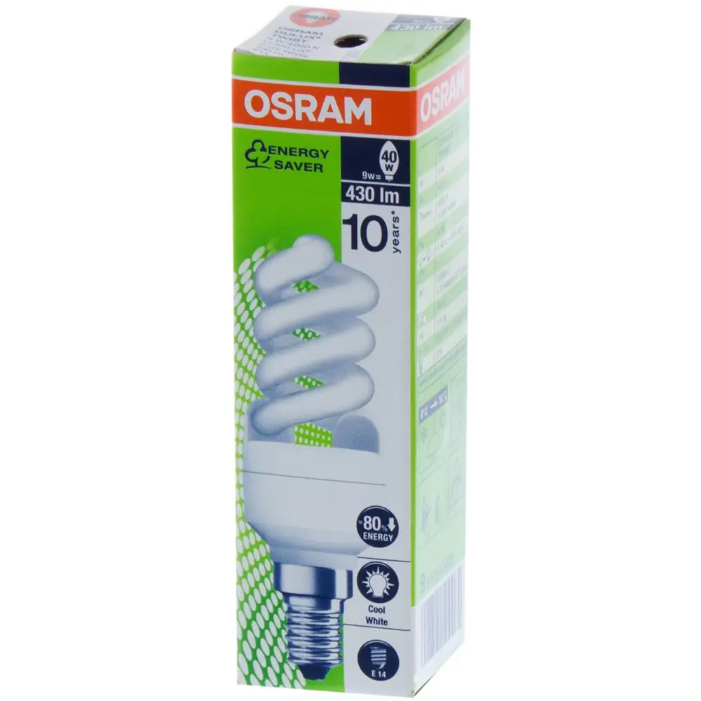 Лампа энергосберегающая Osram E14 9 Вт 430 Лм свет холодный белый 18164732 STLM-2074042  - Вид №1