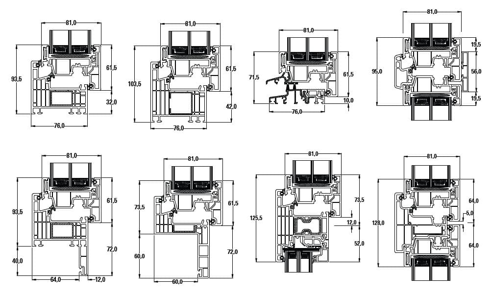 ПВХ створки тепловой резки окна ALPHACAN ALPHA EXTREME MODULARE ARCH-00037394 - Вид №7