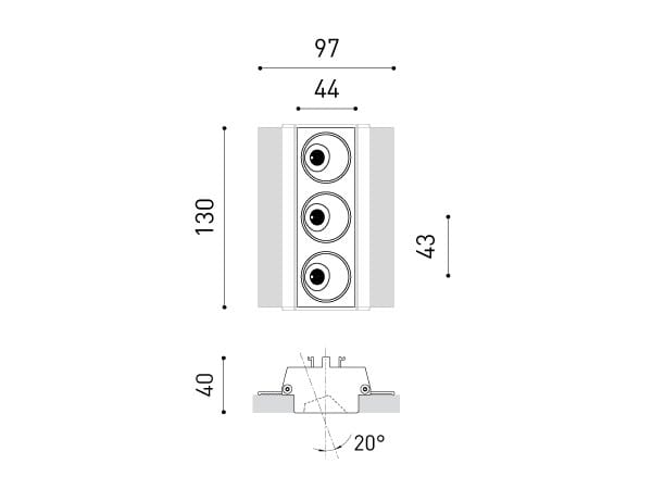 Несколько алюминиевых светодиодных утопленных прожекторов Arkoslight Black Foster ARCH-00037561 - Вид №2