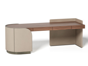 Кожаный стол с ящиками