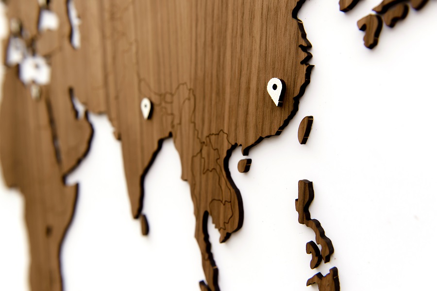 1802 Карта-пазл wall decoration exclusive, 130х78 см, американский орех Mimi  - Вид №5